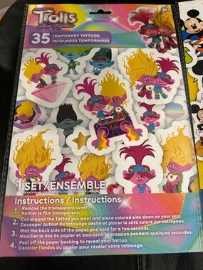 Dreamworks Mickey & Friends Temporary Tattoo Pack - Red, Blue, Yellow, Black